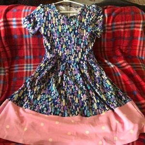 Lularoe Amelia feathers and polka dots